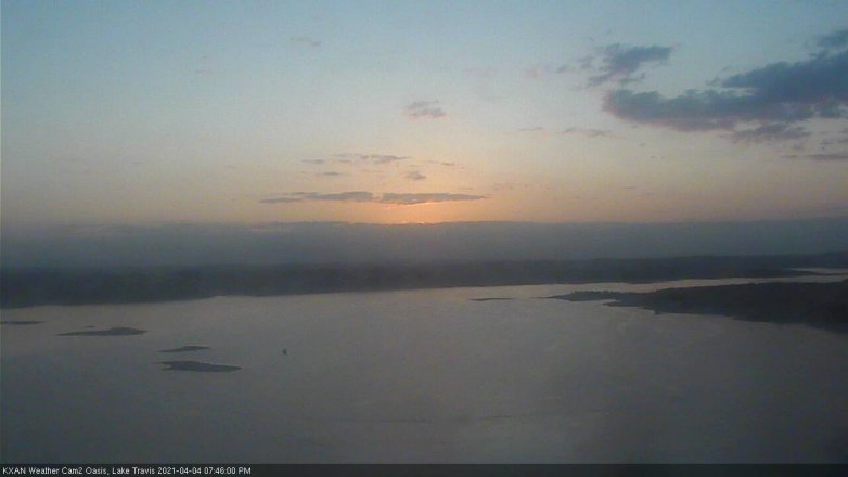 Lake Travis webcam, April 4, 2021 7:45 PM CT