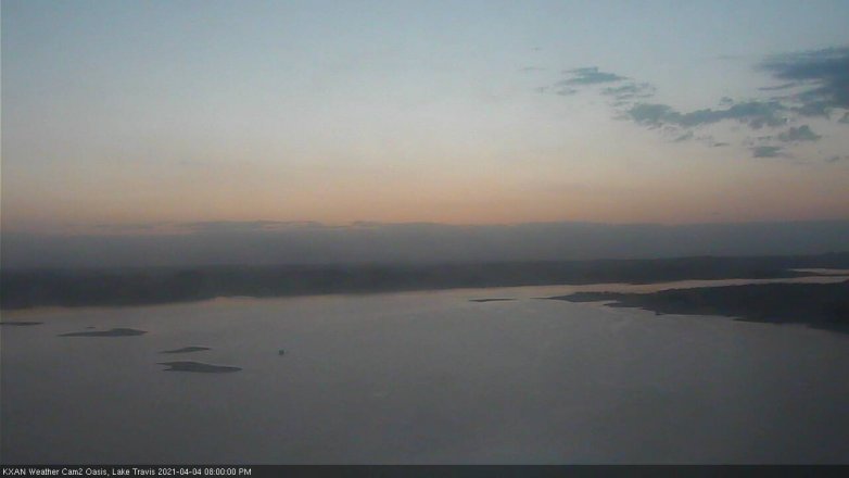 Lake Travis webcam, April 4, 2021 8:00 PM CT