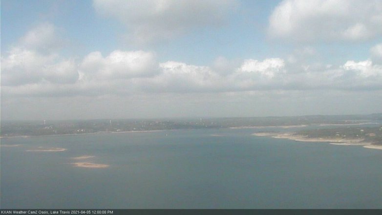 Lake Travis webcam, April 5, 2021 12:00 PM CT