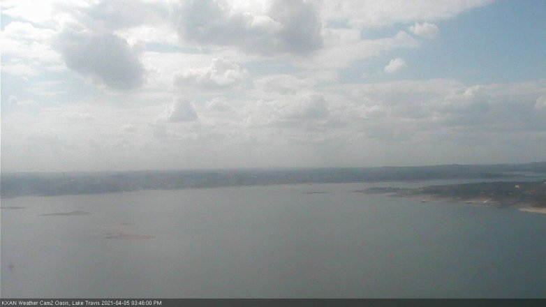 Lake Travis webcam, April 5, 2021 3:45 PM CT