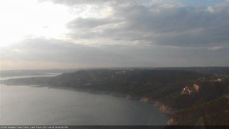 Lake Travis webcam, April 5, 2021 6:45 PM CT