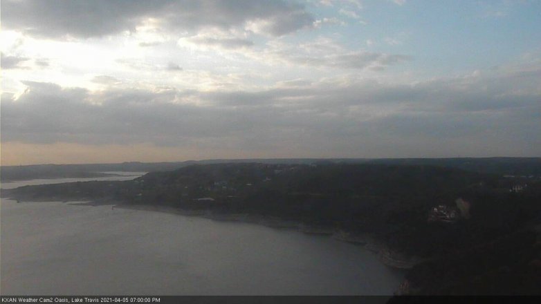 Lake Travis webcam, April 5, 2021 7:00 PM CT