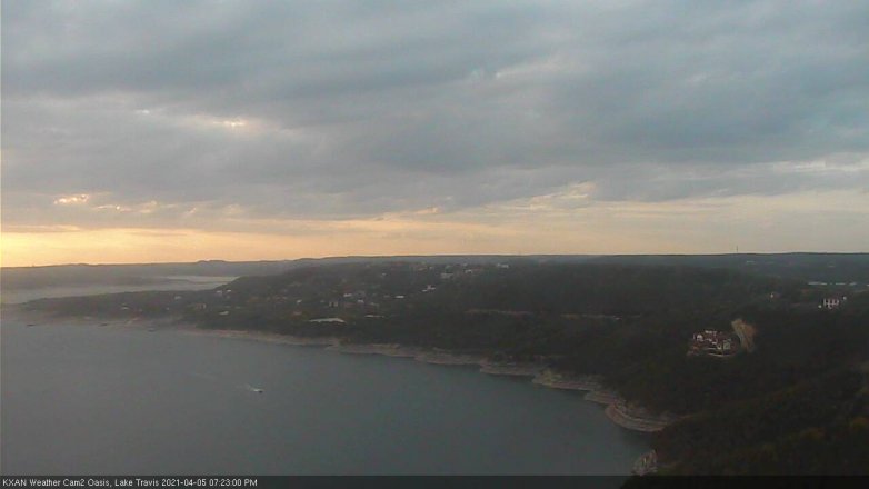 Lake Travis webcam, April 5, 2021 7:25 PM CT