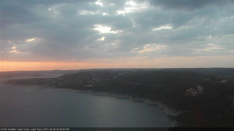 Lake Travis webcam, April 5, 2021 7:45 PM CT