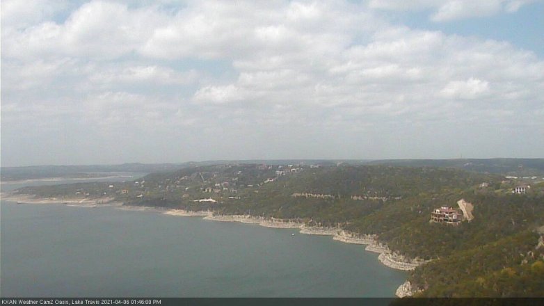 Lake Travis webcam, April 6, 2021 1:45 PM CT