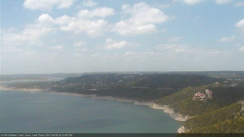 Lake Travis webcam, April 6, 2021 2:25 PM CT