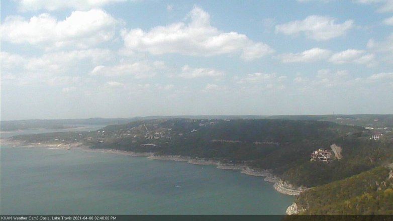 Lake Travis webcam, April 6, 2021 2:45 PM CT