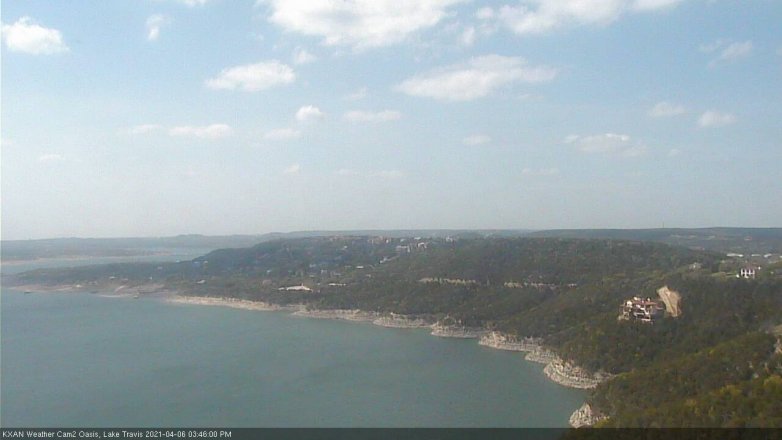Lake Travis webcam, April 6, 2021 3:45 PM CT