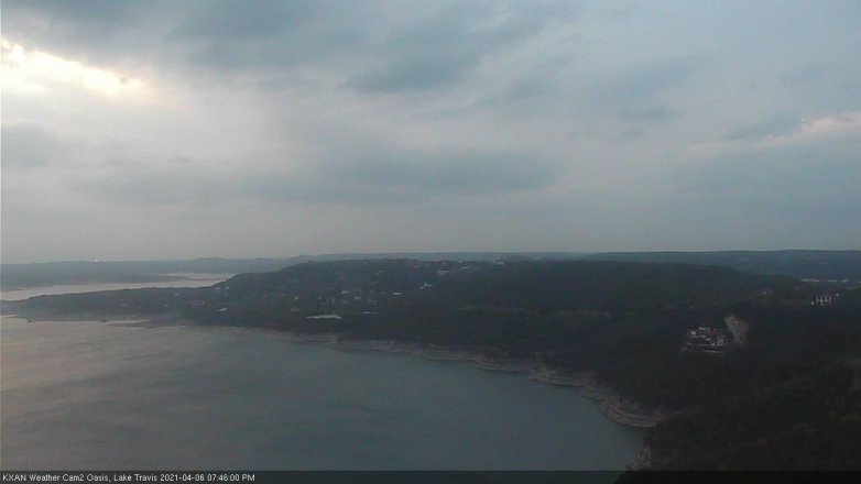 Lake Travis webcam, April 6, 2021 7:45 PM CT