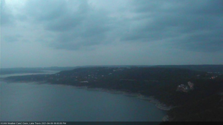 Lake Travis webcam, April 6, 2021 8:00 PM CT