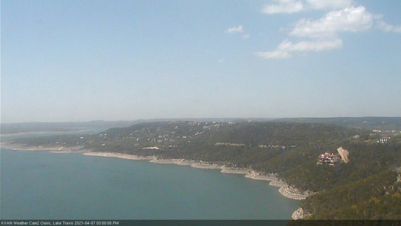 Lake Travis webcam, April 7, 2021 3:00 PM CT