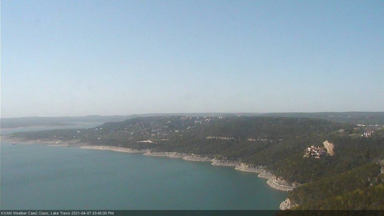 Lake Travis webcam, April 7, 2021 3:45 PM CT
