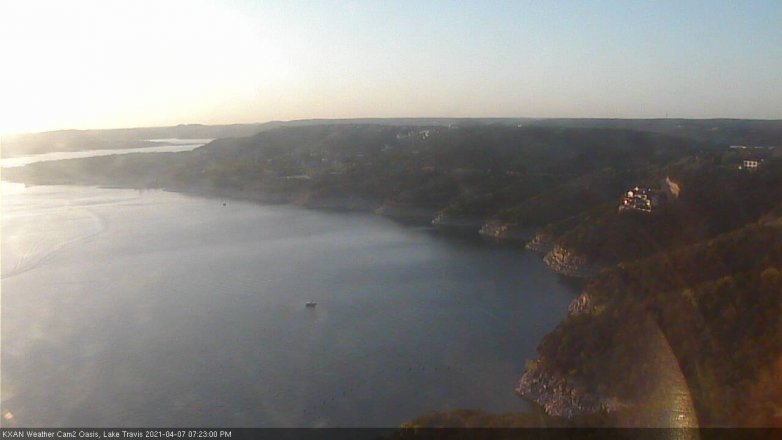 Lake Travis webcam, April 7, 2021 7:25 PM CT