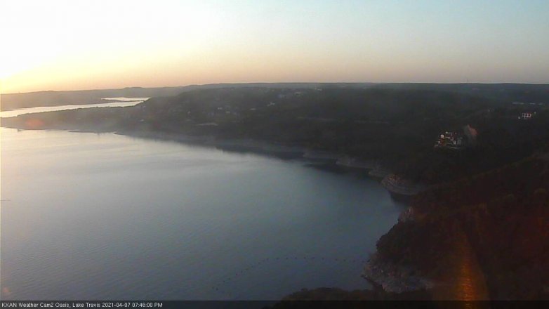 Lake Travis webcam, April 7, 2021 7:45 PM CT
