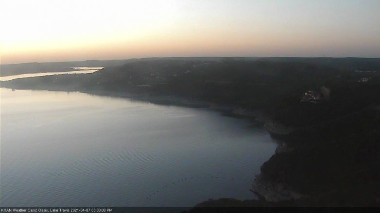 Lake Travis webcam, April 7, 2021 8:00 PM CT