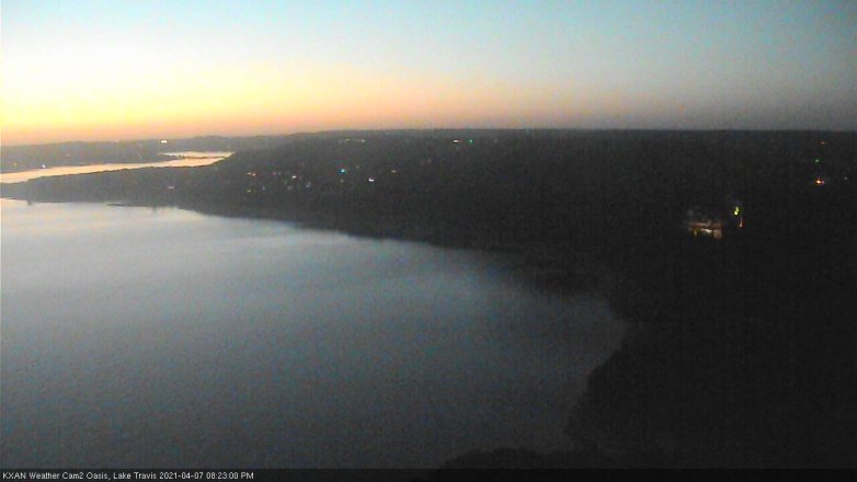 Lake Travis webcam, April 7, 2021 8:25 PM CT