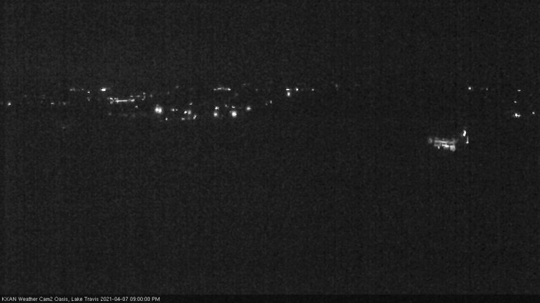 Lake Travis webcam, April 7, 2021 9:00 PM CT