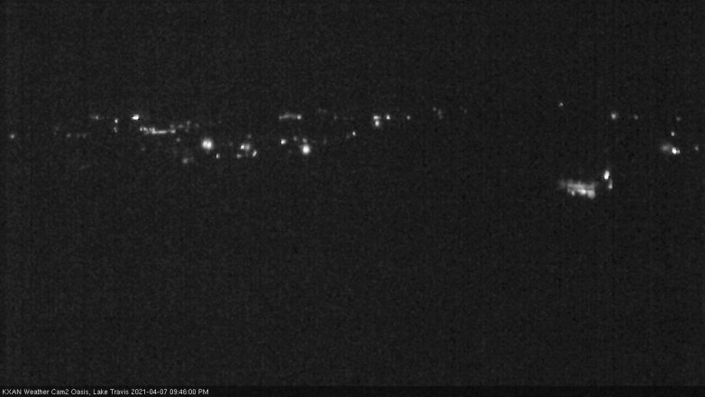 Lake Travis webcam, April 7, 2021 9:45 PM CT