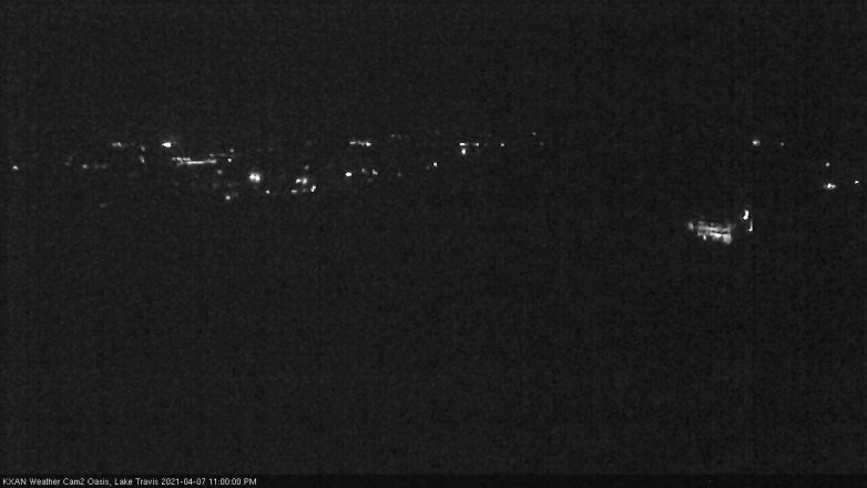 Lake Travis webcam, April 7, 2021 11:00 PM CT