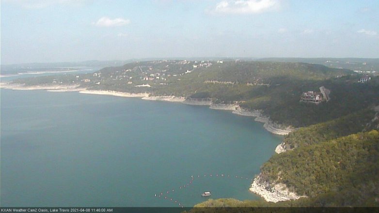 Lake Travis webcam, April 8, 2021 11:45 AM CT