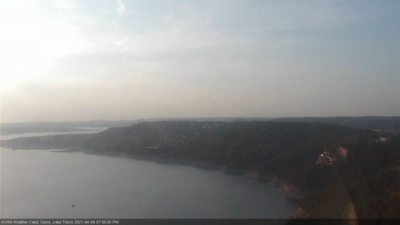 Lake Travis webcam, April 8, 2021 7:00 PM CT
