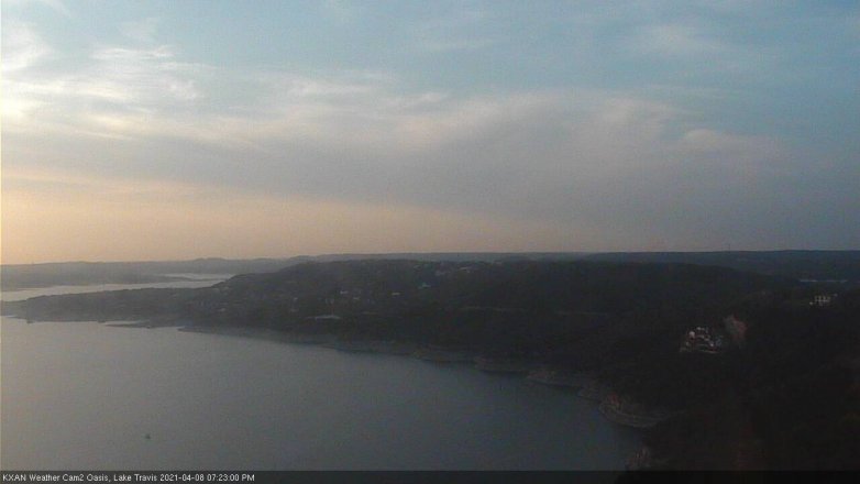 Lake Travis webcam, April 8, 2021 7:25 PM CT