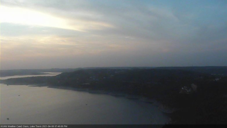 Lake Travis webcam, April 8, 2021 7:45 PM CT