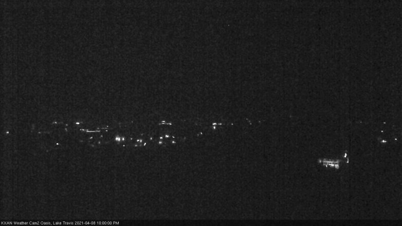 Lake Travis webcam, April 8, 2021 10:00 PM CT