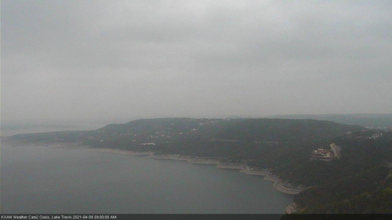Lake Travis webcam, April 9, 2021 9:00 AM CT