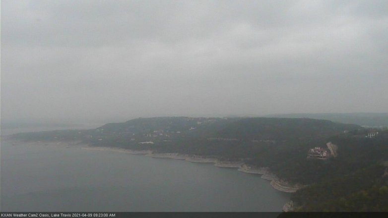 Lake Travis webcam, April 9, 2021 9:25 AM CT