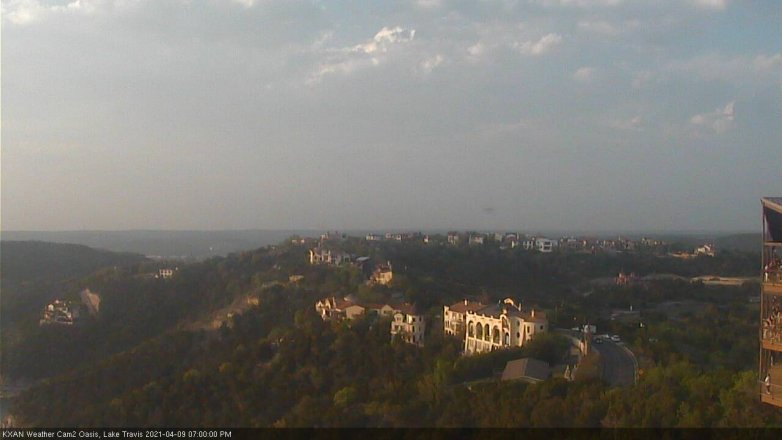 Lake Travis webcam, April 9, 2021 7:00 PM CT