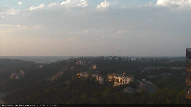 Lake Travis webcam, April 9, 2021 7:25 PM CT