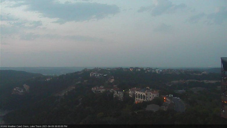 Lake Travis webcam, April 9, 2021 8:00 PM CT