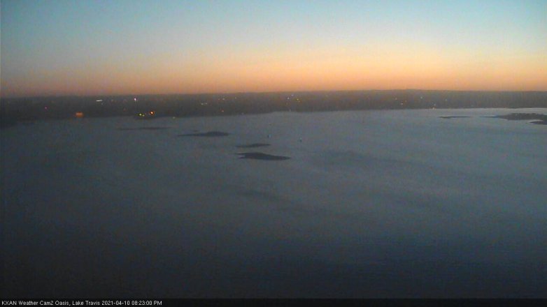 Lake Travis webcam, April 10, 2021 8:25 PM CT