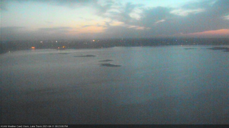 Lake Travis webcam, April 11, 2021 8:25 PM CT