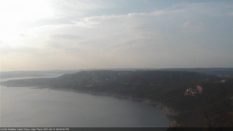 Lake Travis webcam, April 12, 2021 6:45 PM CT