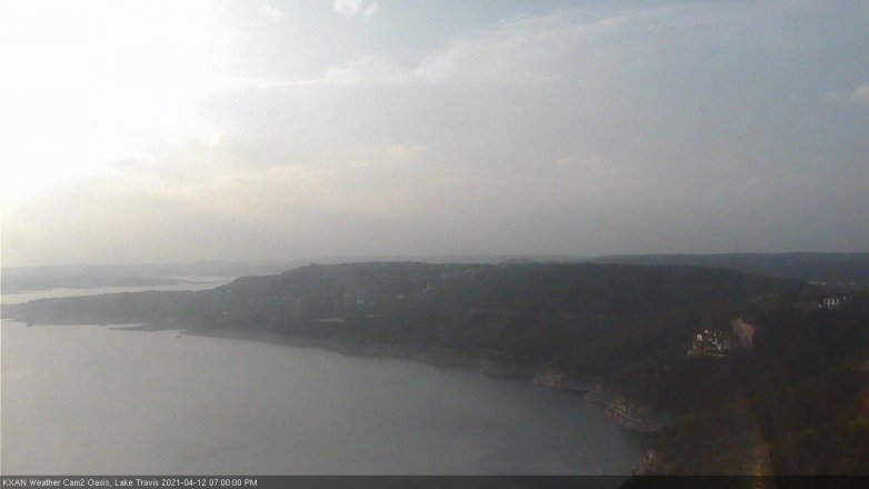 Lake Travis webcam, April 12, 2021 7:00 PM CT