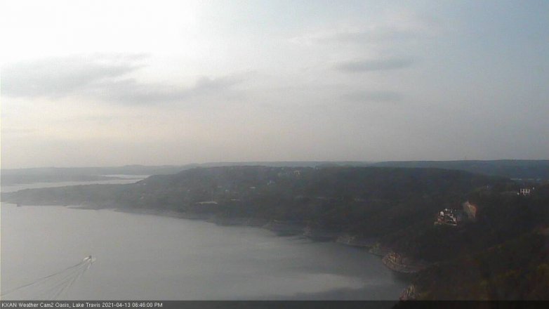 Lake Travis webcam, April 13, 2021 6:45 PM CT