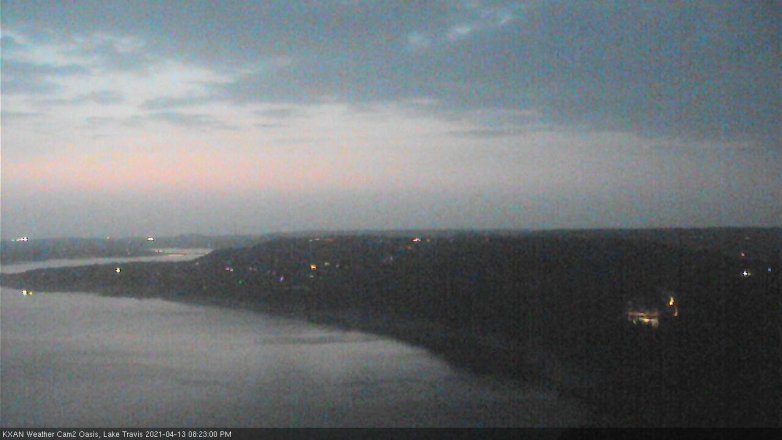 Lake Travis webcam, April 13, 2021 8:25 PM CT
