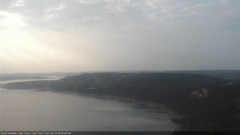 Lake Travis webcam, April 14, 2021 6:45 PM CT