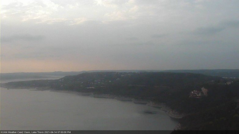 Lake Travis webcam, April 14, 2021 7:00 PM CT