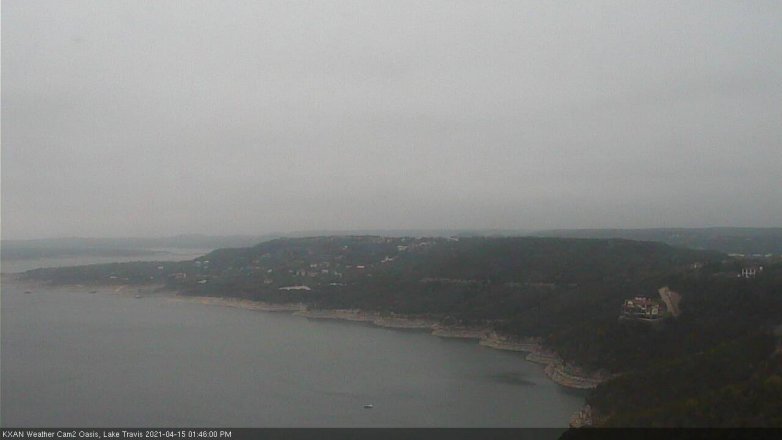 Lake Travis webcam, April 15, 2021 1:45 PM CT