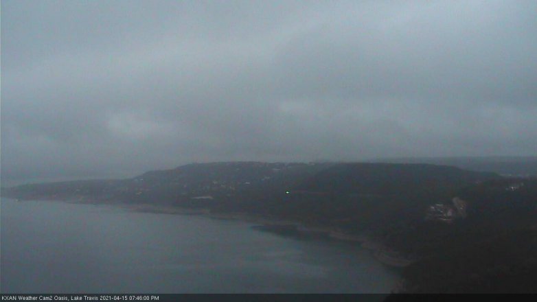 Lake Travis webcam, April 15, 2021 7:45 PM CT