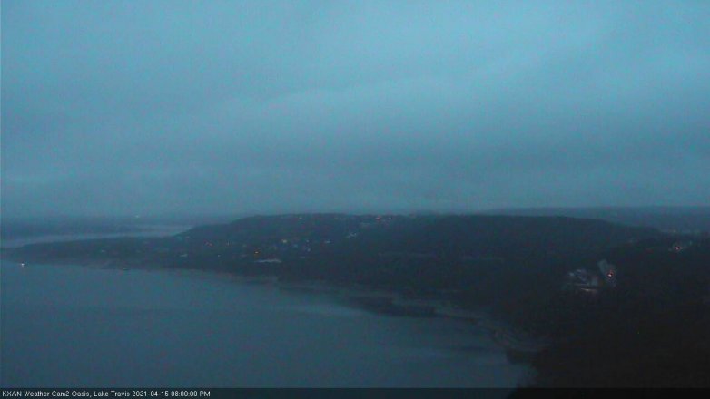 Lake Travis webcam, April 15, 2021 8:00 PM CT