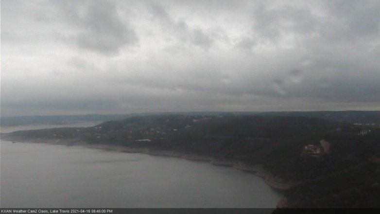 Lake Travis webcam, April 16, 2021 6:45 PM CT
