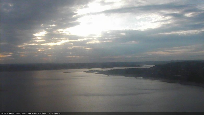 Lake Travis webcam, April 17, 2021 7:00 PM CT
