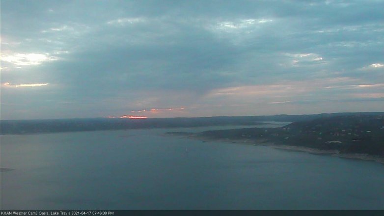 Lake Travis webcam, April 17, 2021 7:45 PM CT