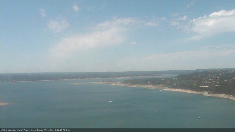 Lake Travis webcam, April 18, 2021 1:45 PM CT