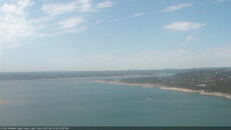 Lake Travis webcam, April 18, 2021 2:25 PM CT