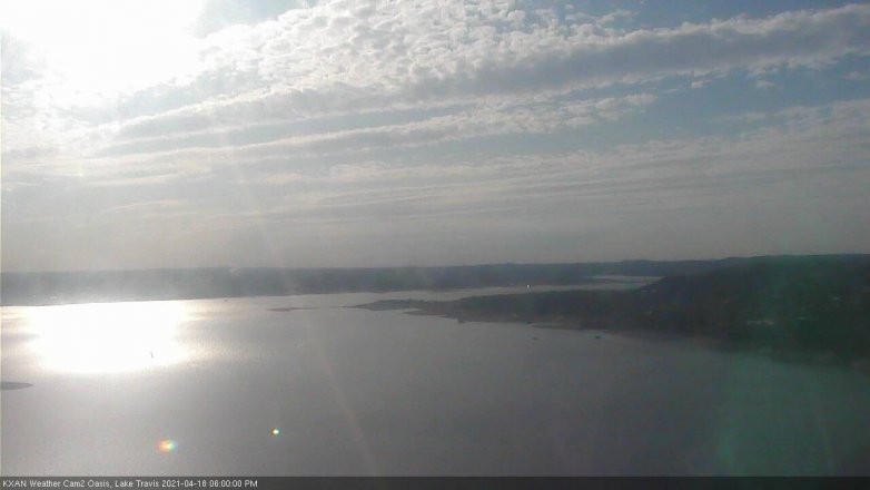 Lake Travis webcam, April 18, 2021 6:00 PM CT